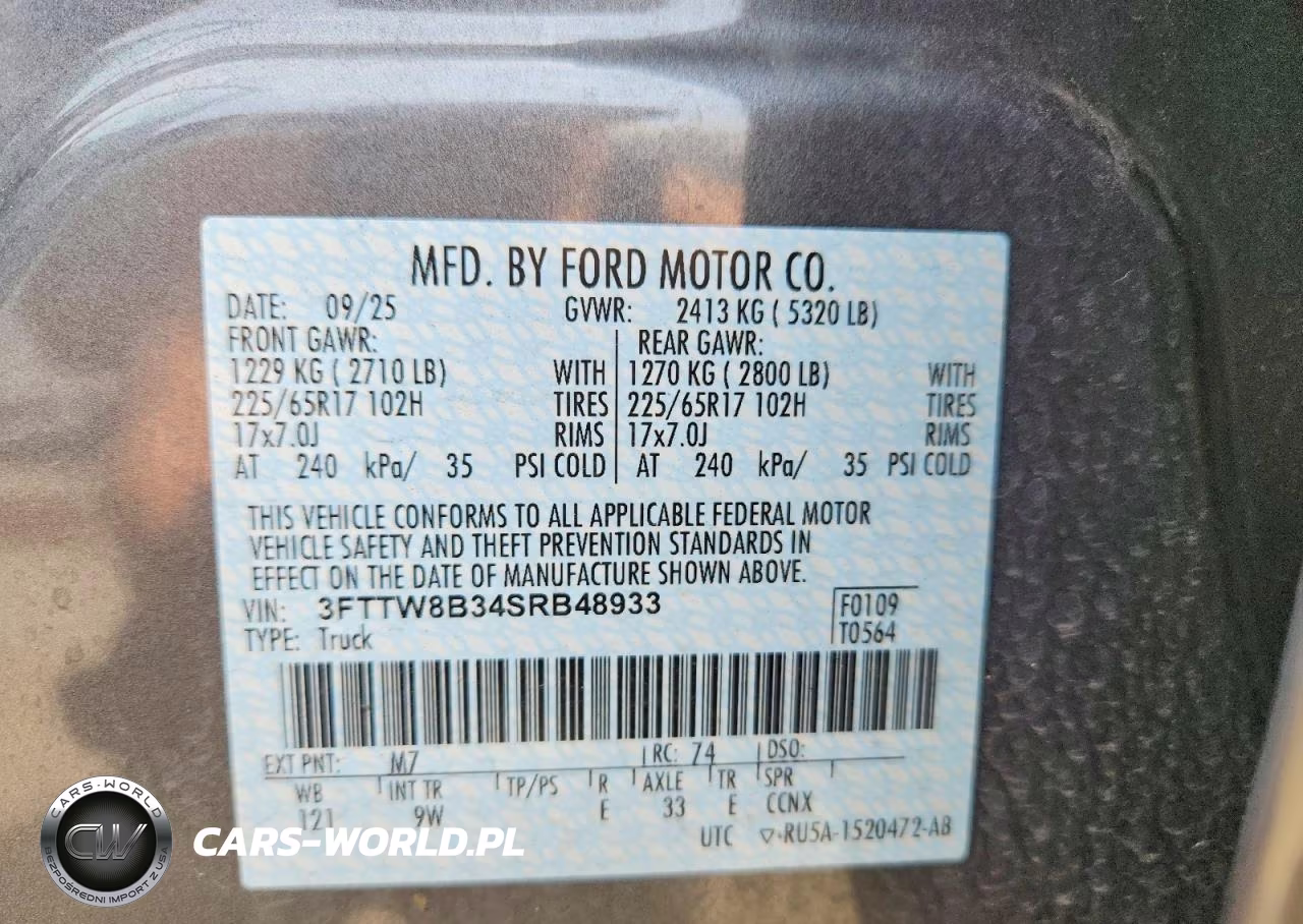 2025 Ford Maverick Xl VIN:3FTTW8B34SRB48933 - 12