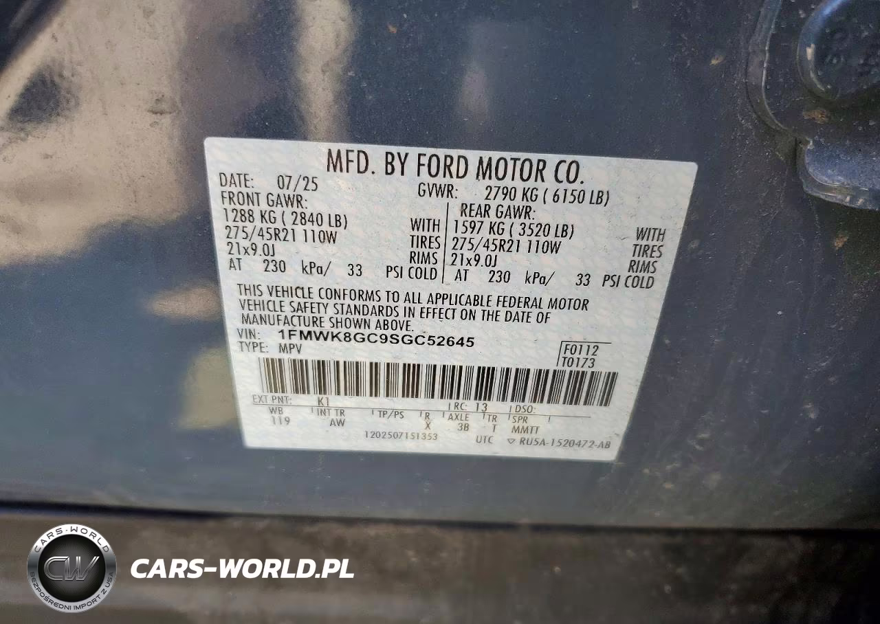 2025 Ford Explorer St VIN:1FMWK8GC9SGC52645 - 13