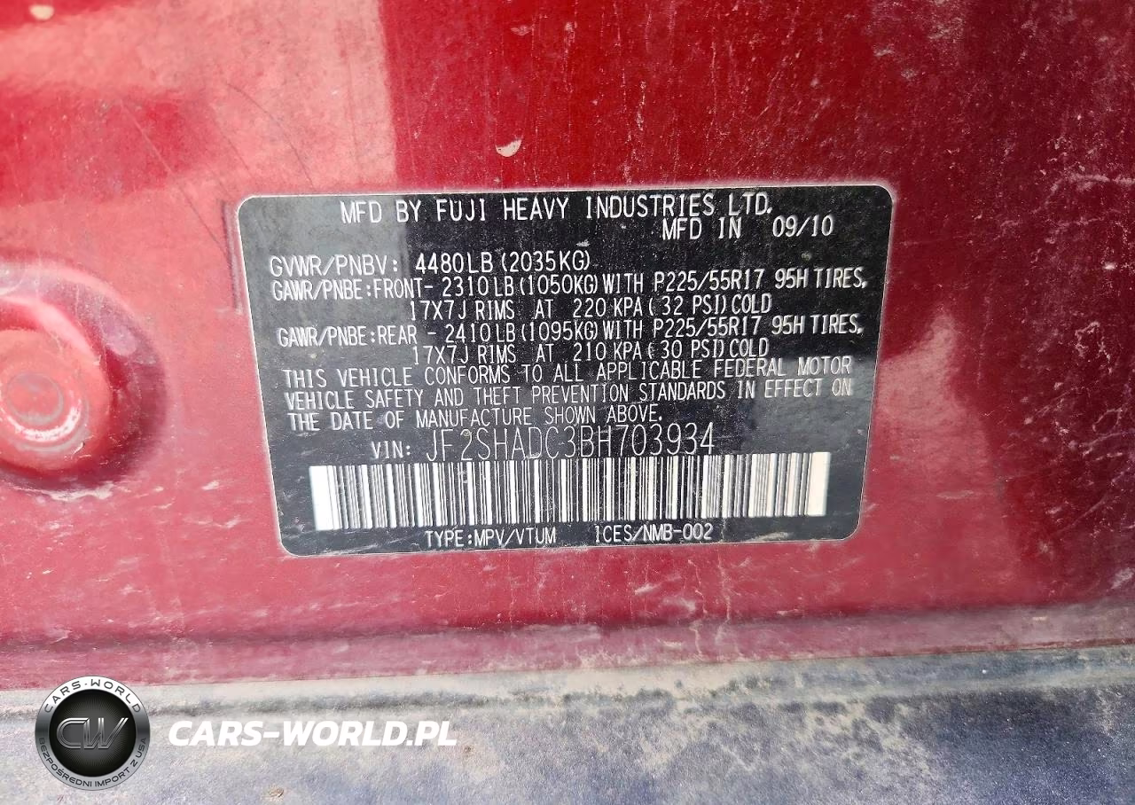 2011 Subaru Forester 2.5X Premium VIN:JF2SHADC3BH703934 - 13
