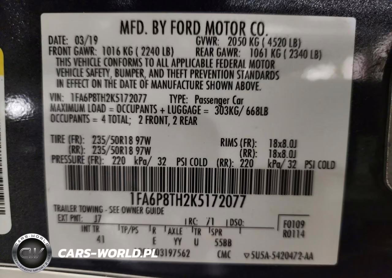 2019 Ford Mustang Ecoboost Premium VIN:1FA6P8TH2K5172077 - 12