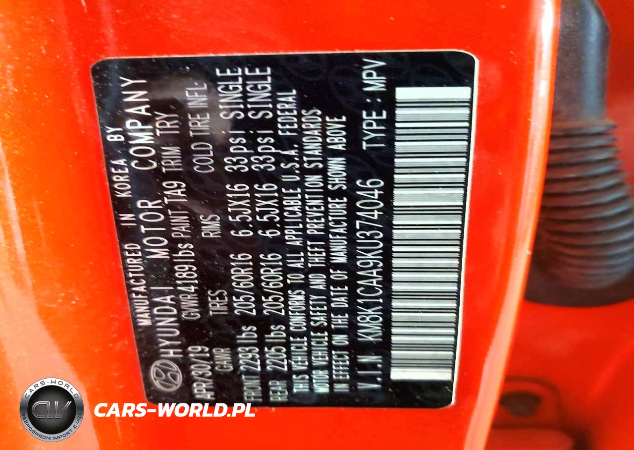 2019 Hyundai Kona Se VIN:KM8K1CAA9KU374046 - 12