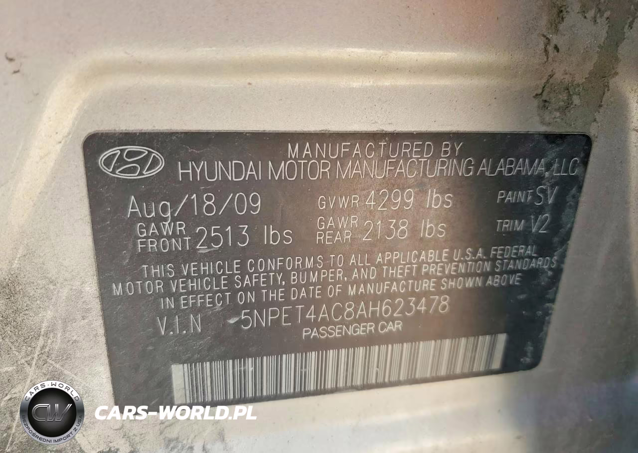 2010 Hyundai Sonata Gls VIN:5NPET4AC8AH623478 - 12