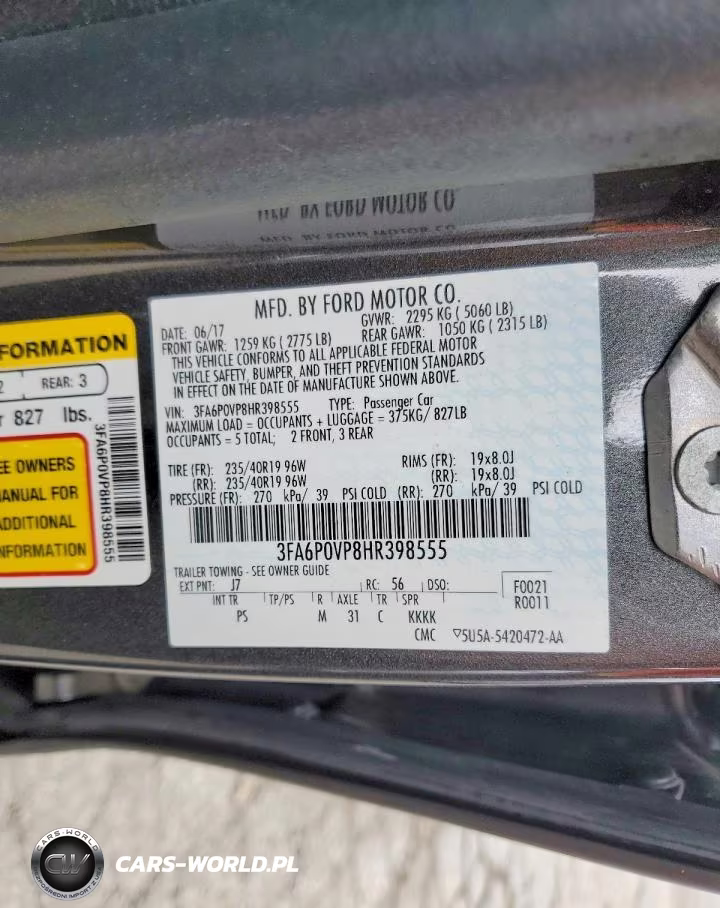 2017 Ford Fusion Sport VIN:3FA6P0VP8HR398555 - 12