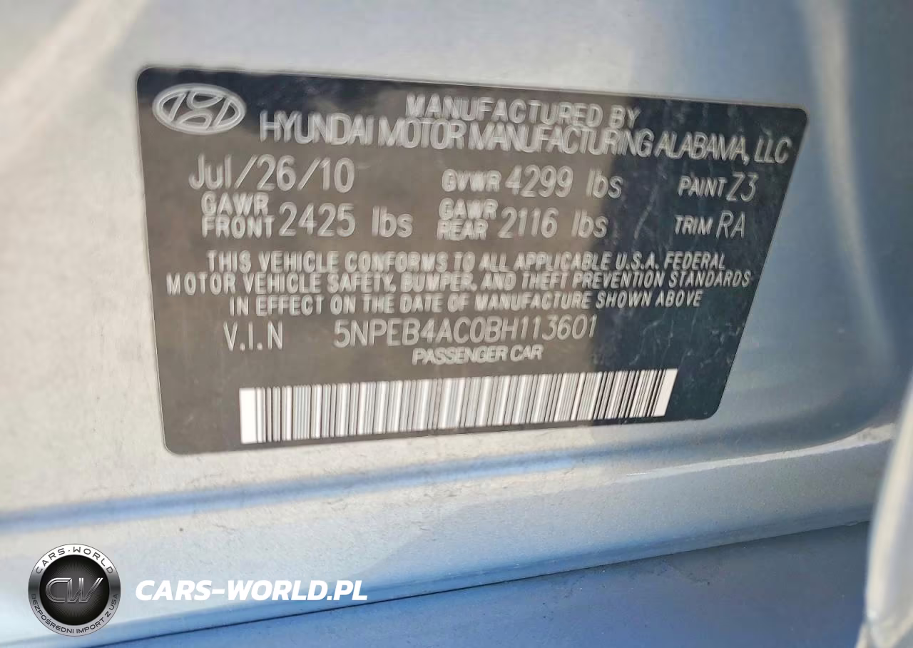 2011 Hyundai Sonata Gls VIN:5NPEB4AC0BH113601 - 12