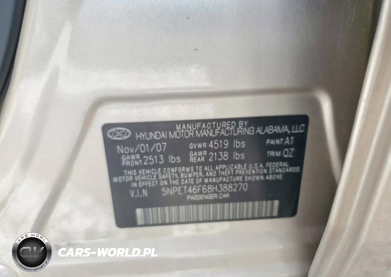 2008 Hyundai Sonata Gls VIN:5NPET46F68H388270 - 12