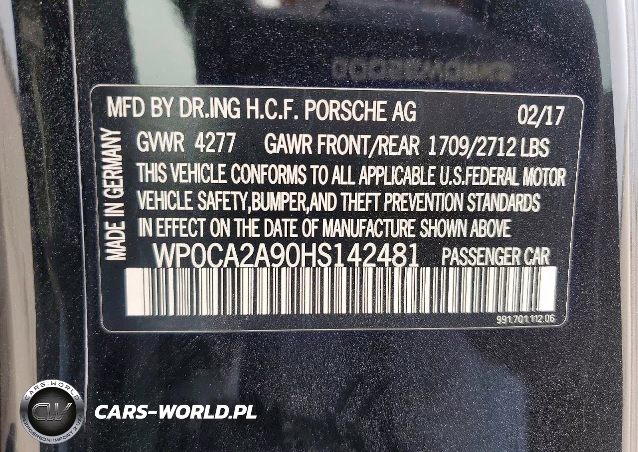 2017 Porsche 911 Carrera VIN:WP0CA2A90HS142481 - 13