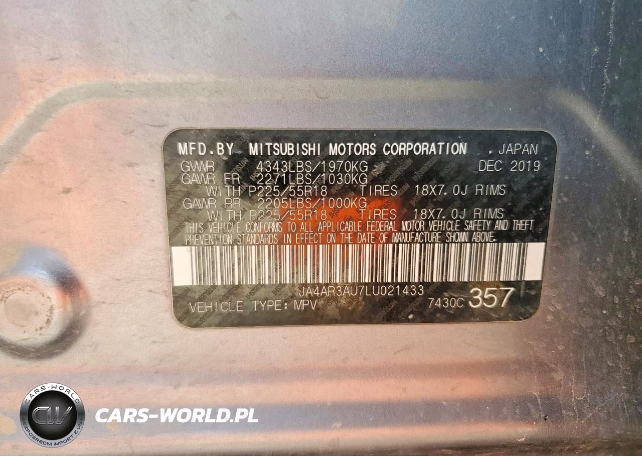 2020 Mitsubishi Outlander Sport Es VIN:JA4AR3AU7LU021433 - 13