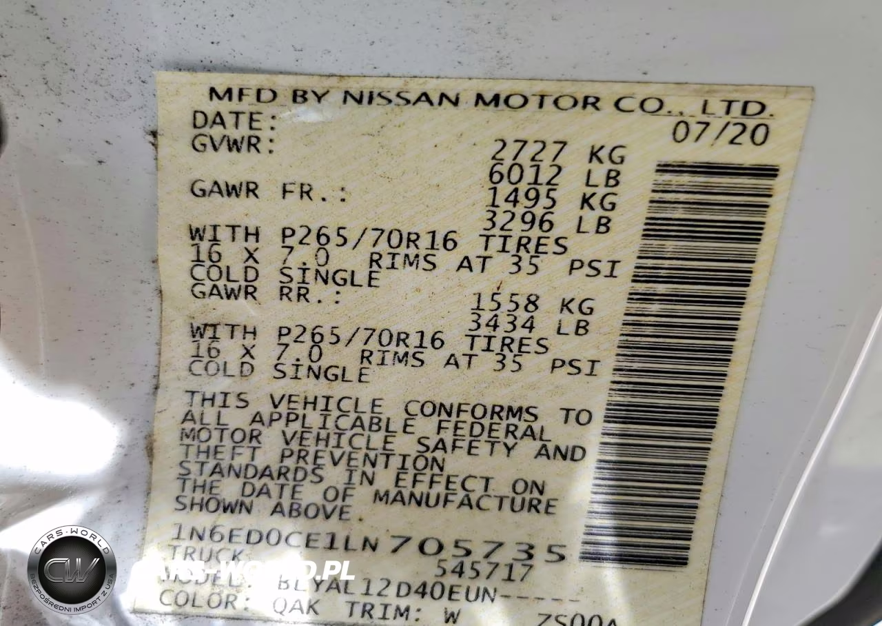 2020 Nissan Frontier S VIN:1N6ED0CE1LN705735 - 13