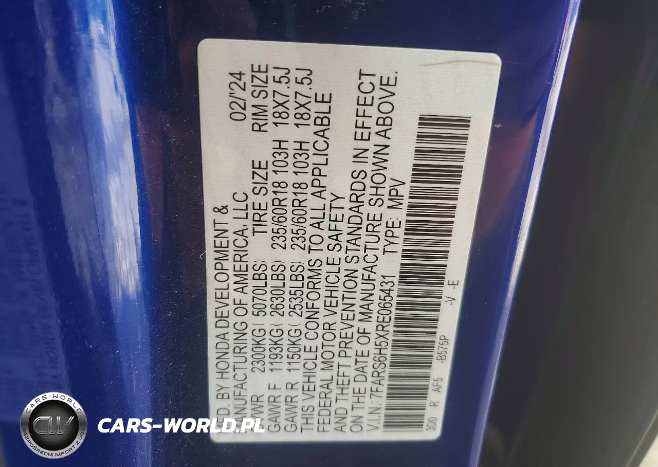 2024 Honda Cr-V Sport VIN:7FARS6H5XRE065431 - 13