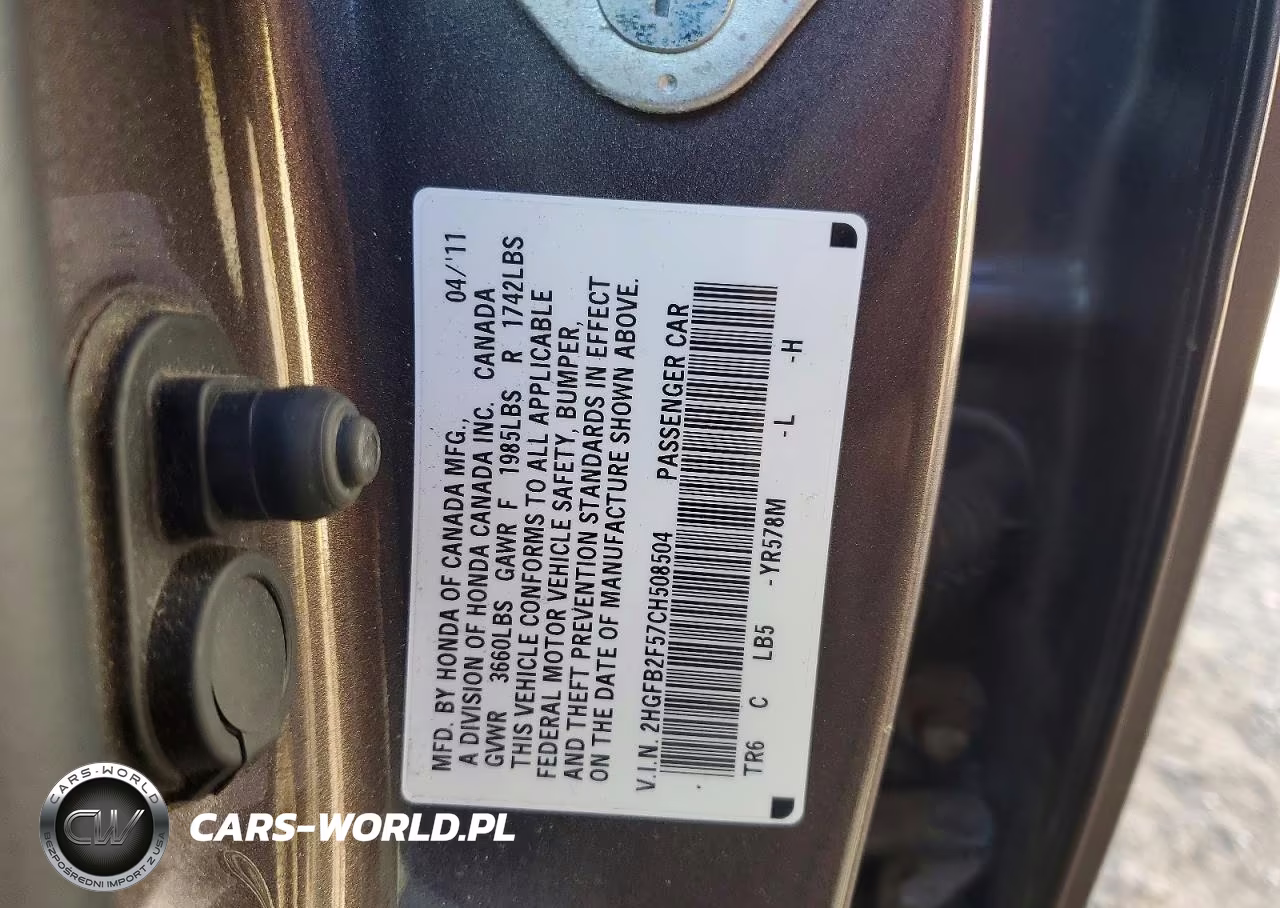2012 Honda Civic Lx VIN:2HGFB2F57CH508504 - 12
