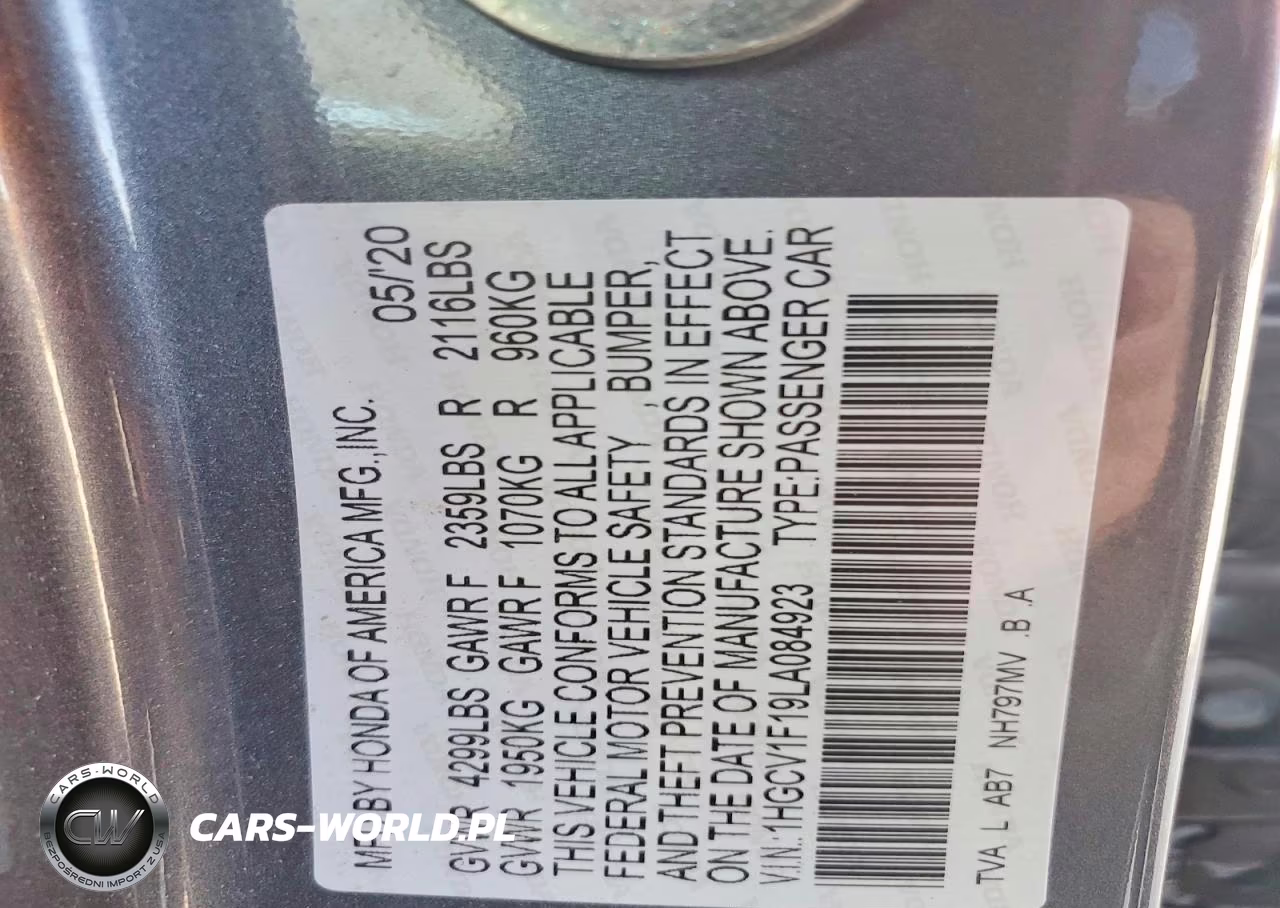 2020 Honda Accord Lx VIN:1HGCV1F19LA084923 - 12