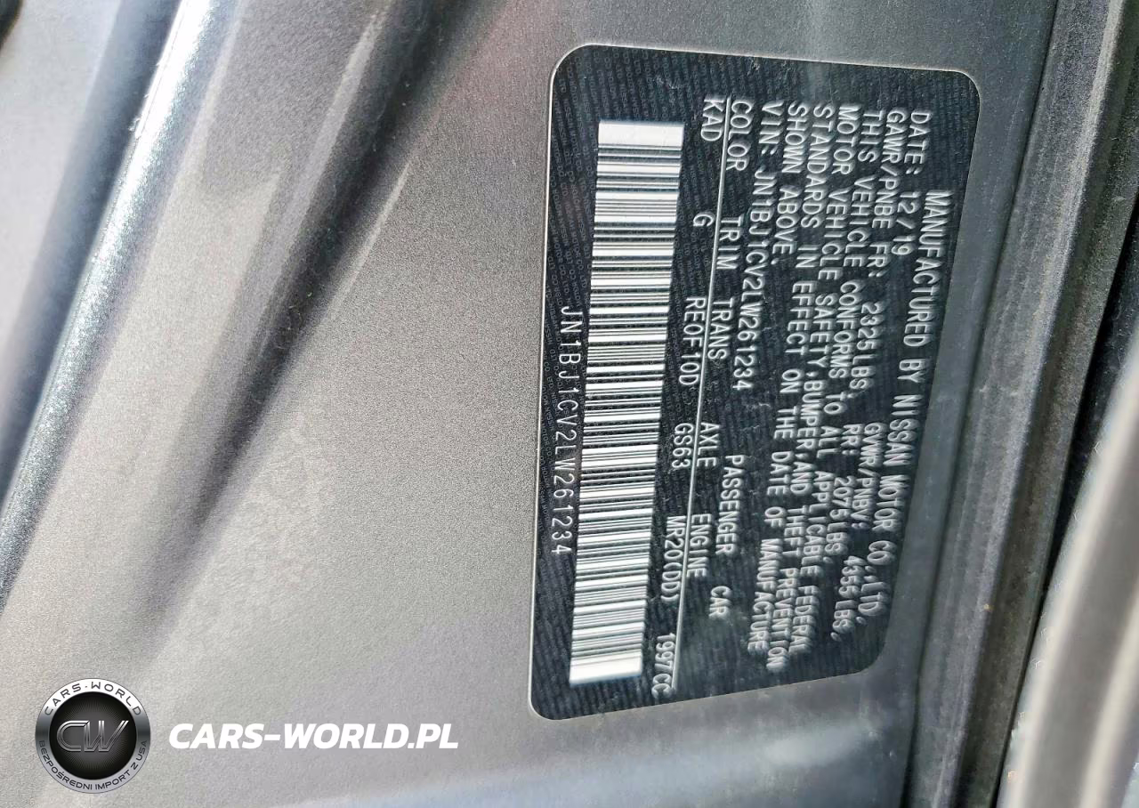 2020 Nissan Rogue Sport S VIN:JN1BJ1CV2LW261234 - 13