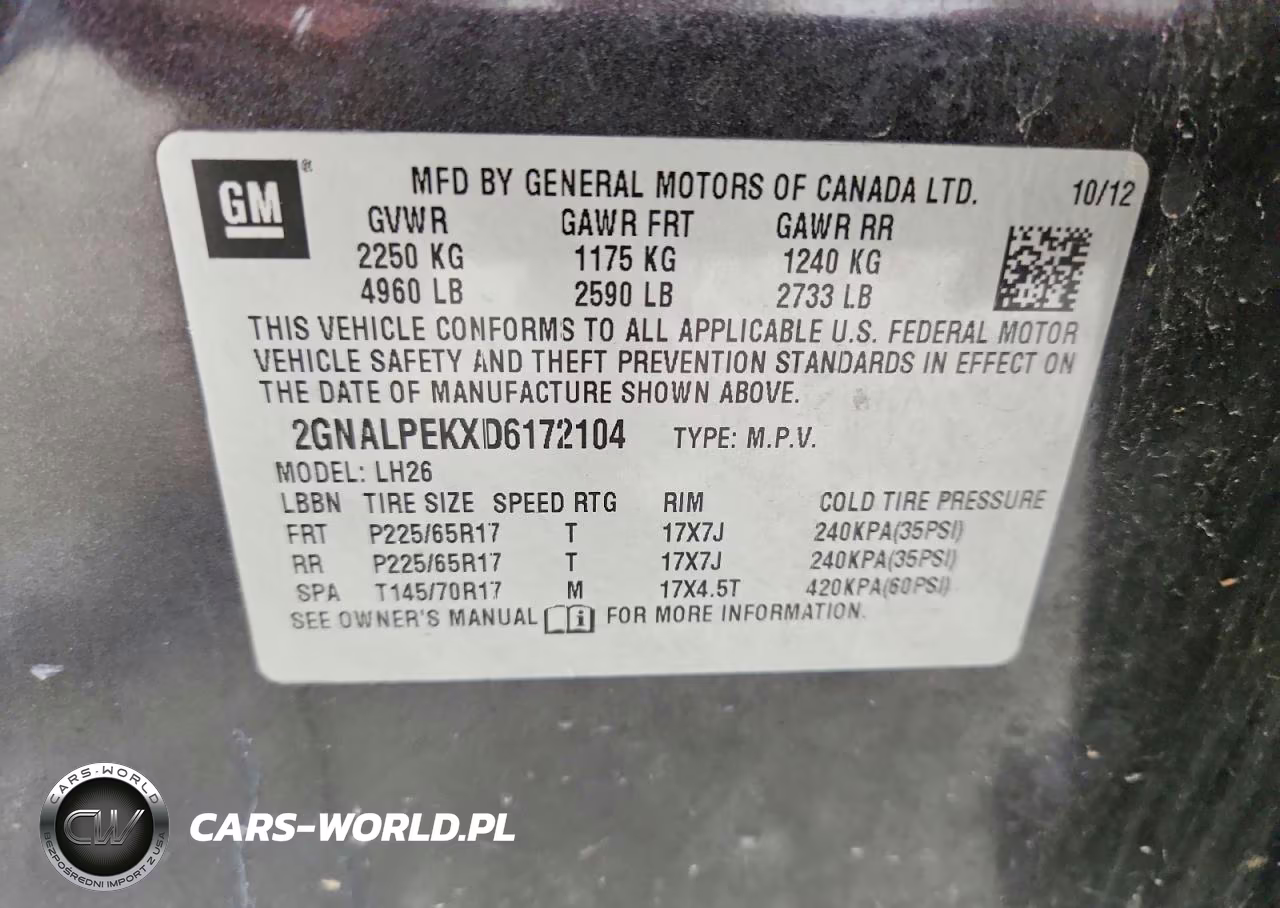 2013 Chevrolet Equinox Lt VIN:2GNALPEKXD6172104 - 13