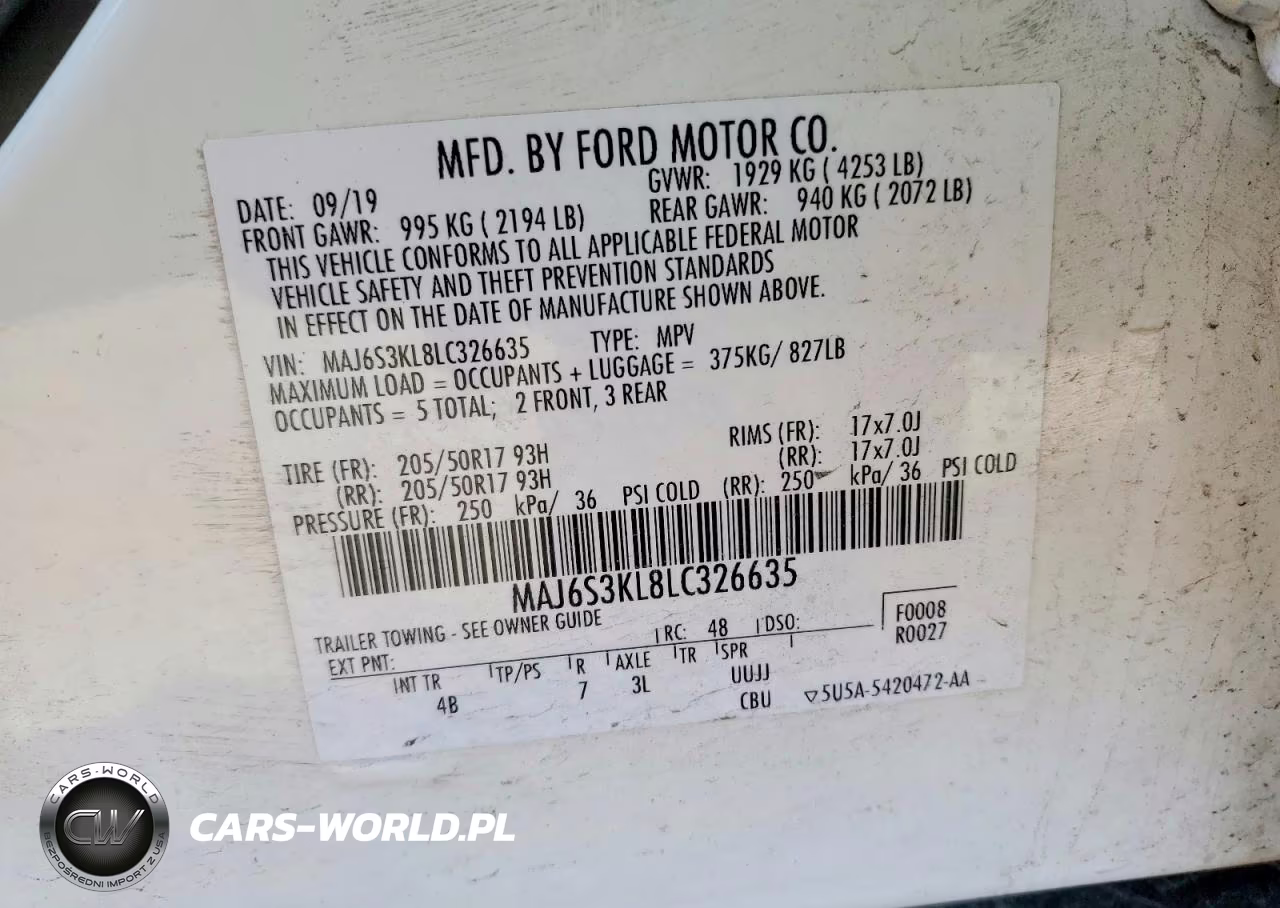 2020 Ford Ecosport Titanium VIN:MAJ6S3KL8LC326635 - 13