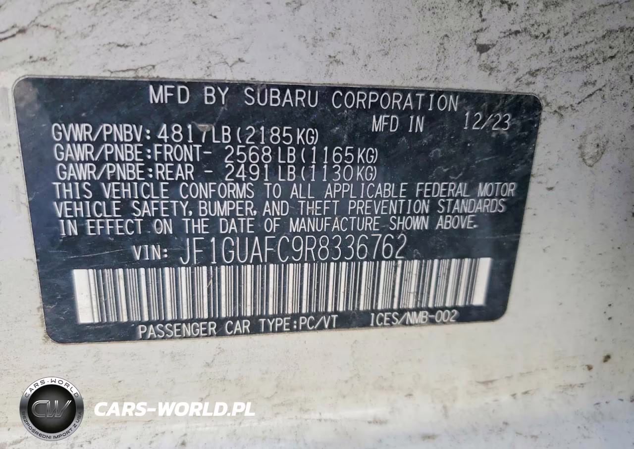 2024 Subaru Impreza Sport VIN:JF1GUAFC9R8336762 - 12