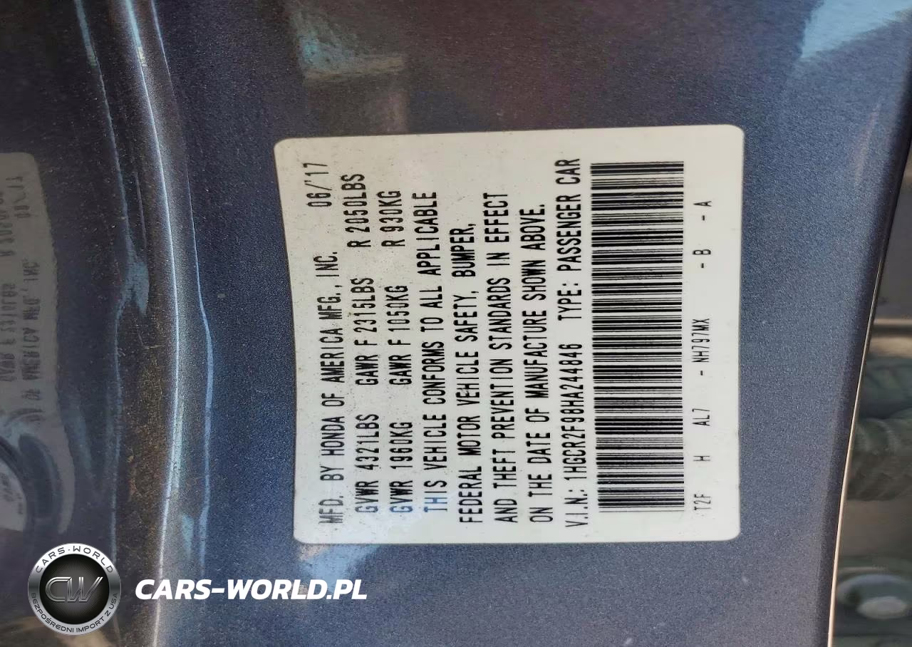 2017 Honda Accord Exl VIN:1HGCR2F98HA244846 - 12