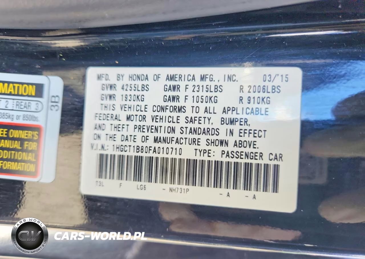 2015 Honda Accord Exl VIN:1HGCT1B80FA010710 - 12