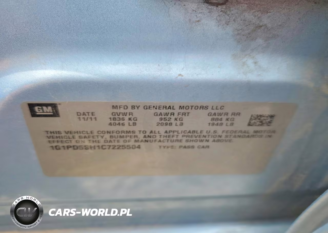 2012 Chevrolet Cruze VIN:1G1PD5SH1C7225504 - 12