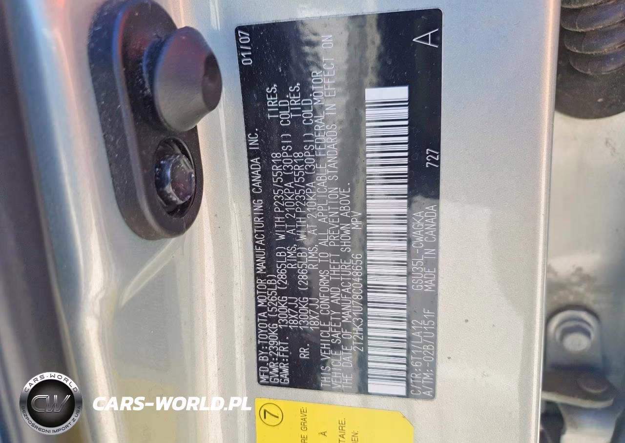 2008 Lexus Rx 350 VIN:2T2HK31U78C048656 - 12