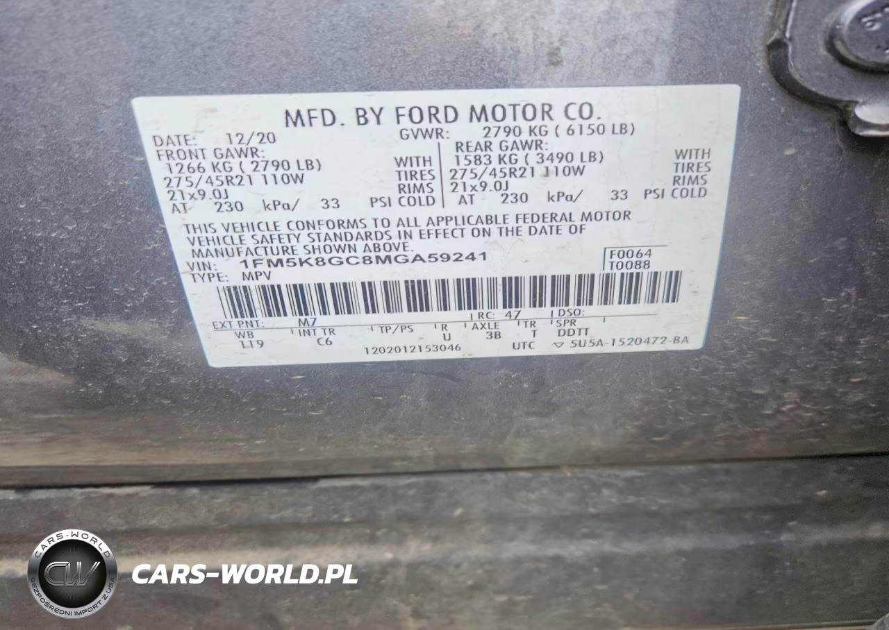 2021 Ford Explorer St VIN:1FM5K8GC8MGA59241 - 13
