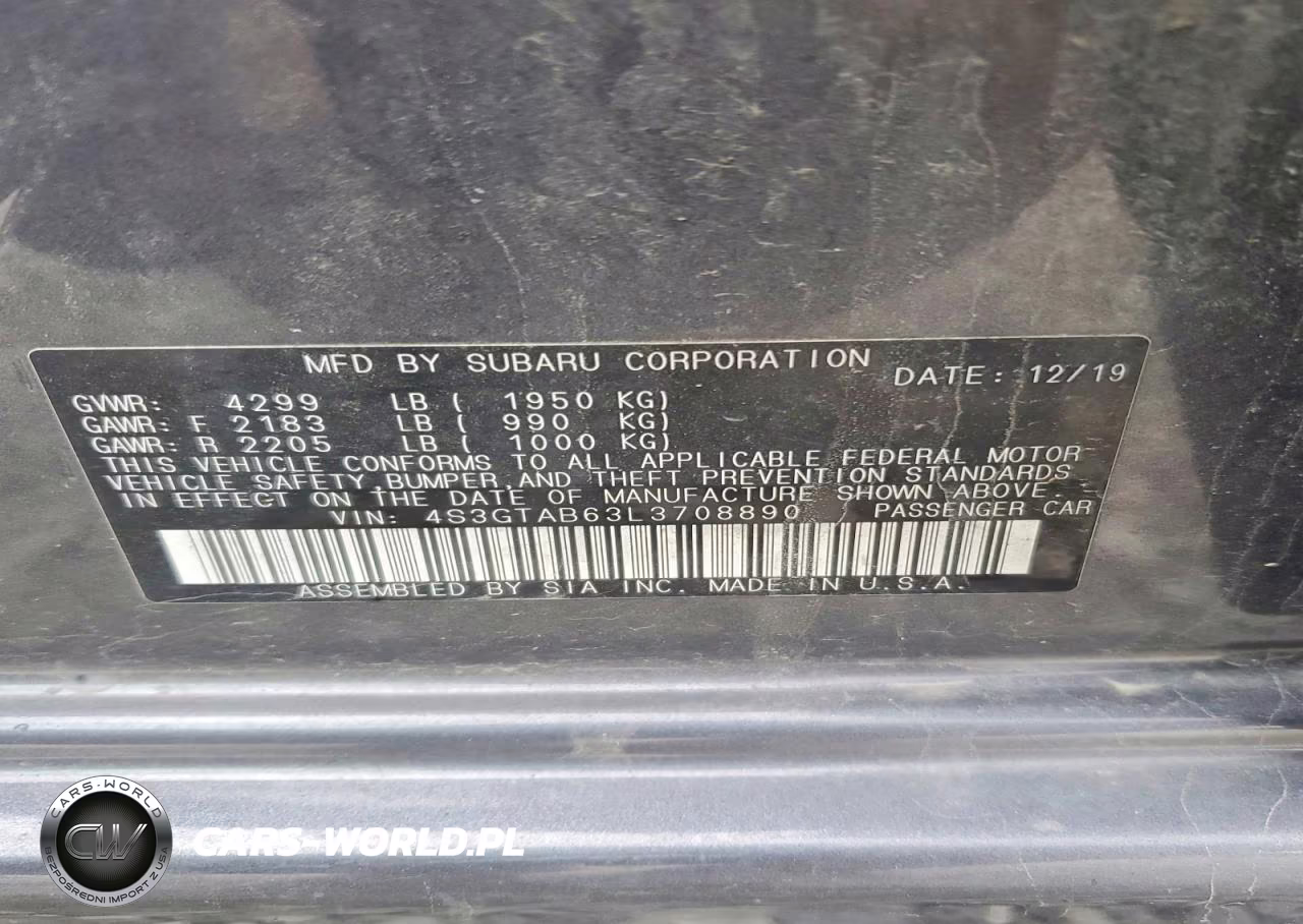 2020 Subaru Impreza VIN:4S3GTAB63L3708890 - 12