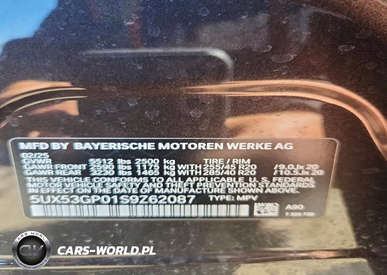 2025 BMW X3 30 xDrive VIN:5UX53GP01S9Z62087 - 13