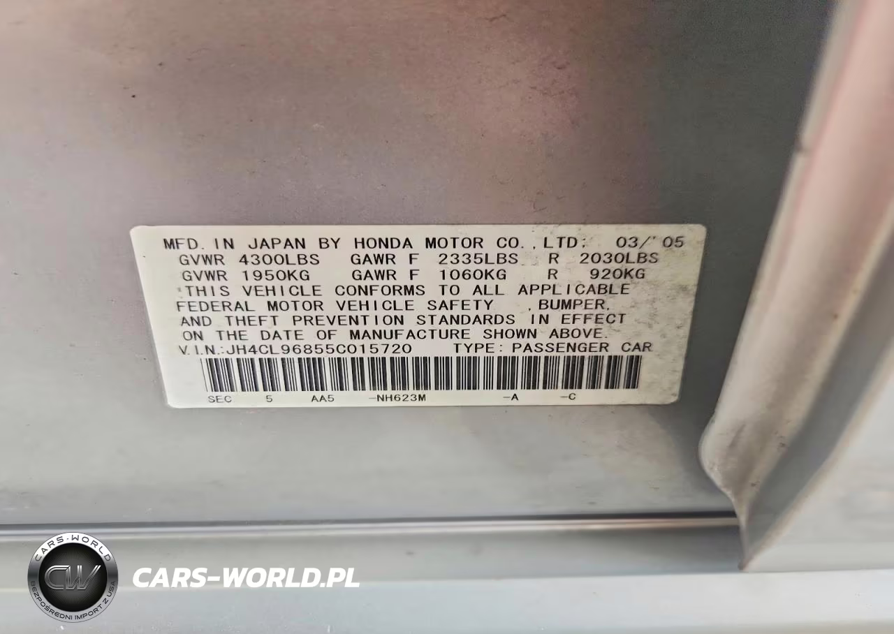 2005 Acura Tsx VIN:JH4CL96855C015720 - 13
