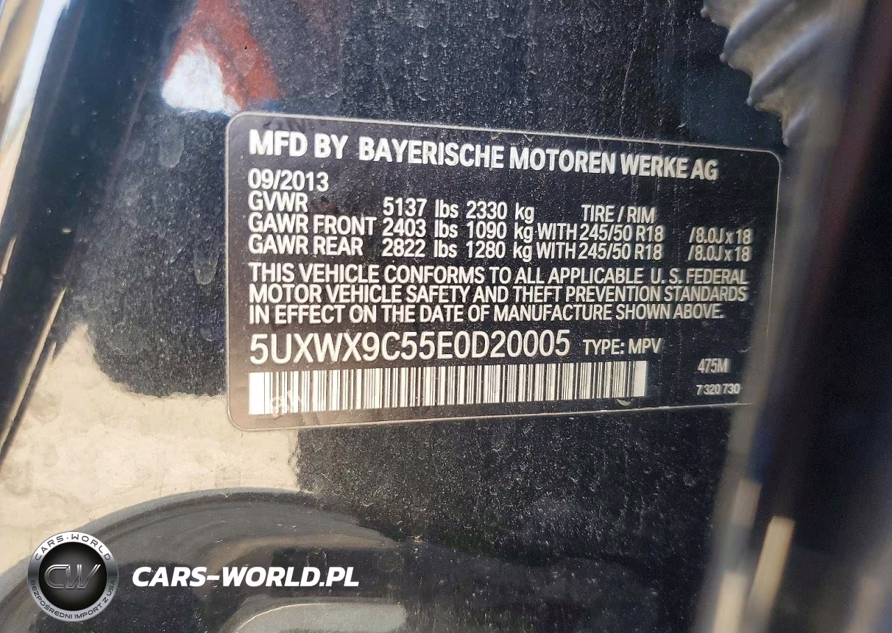 2014 BMW X3 xDrive28I VIN:5UXWX9C55E0D20005 - 13