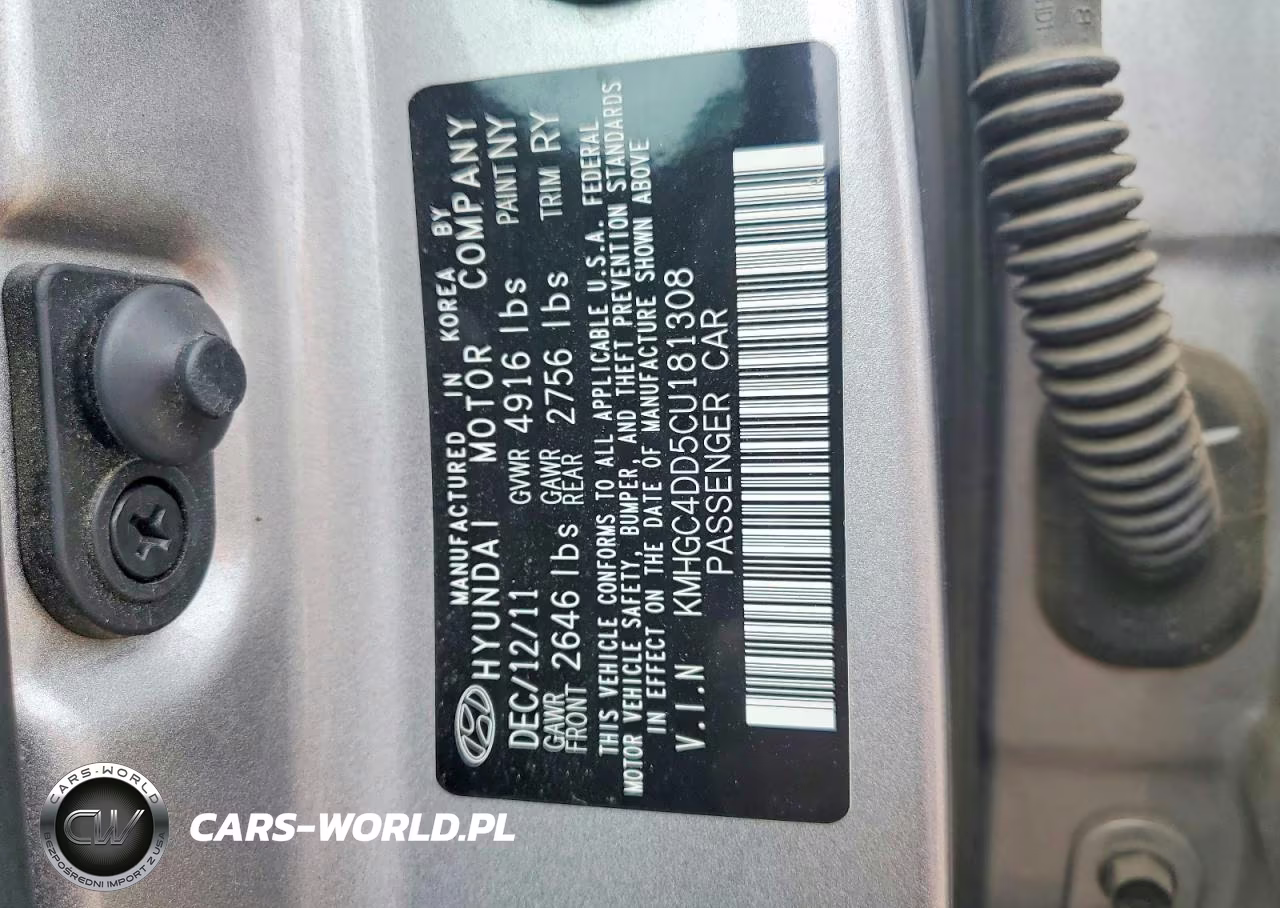 2012 Hyundai Genesis 3.8L VIN:KMHGC4DD5CU181308 - 13