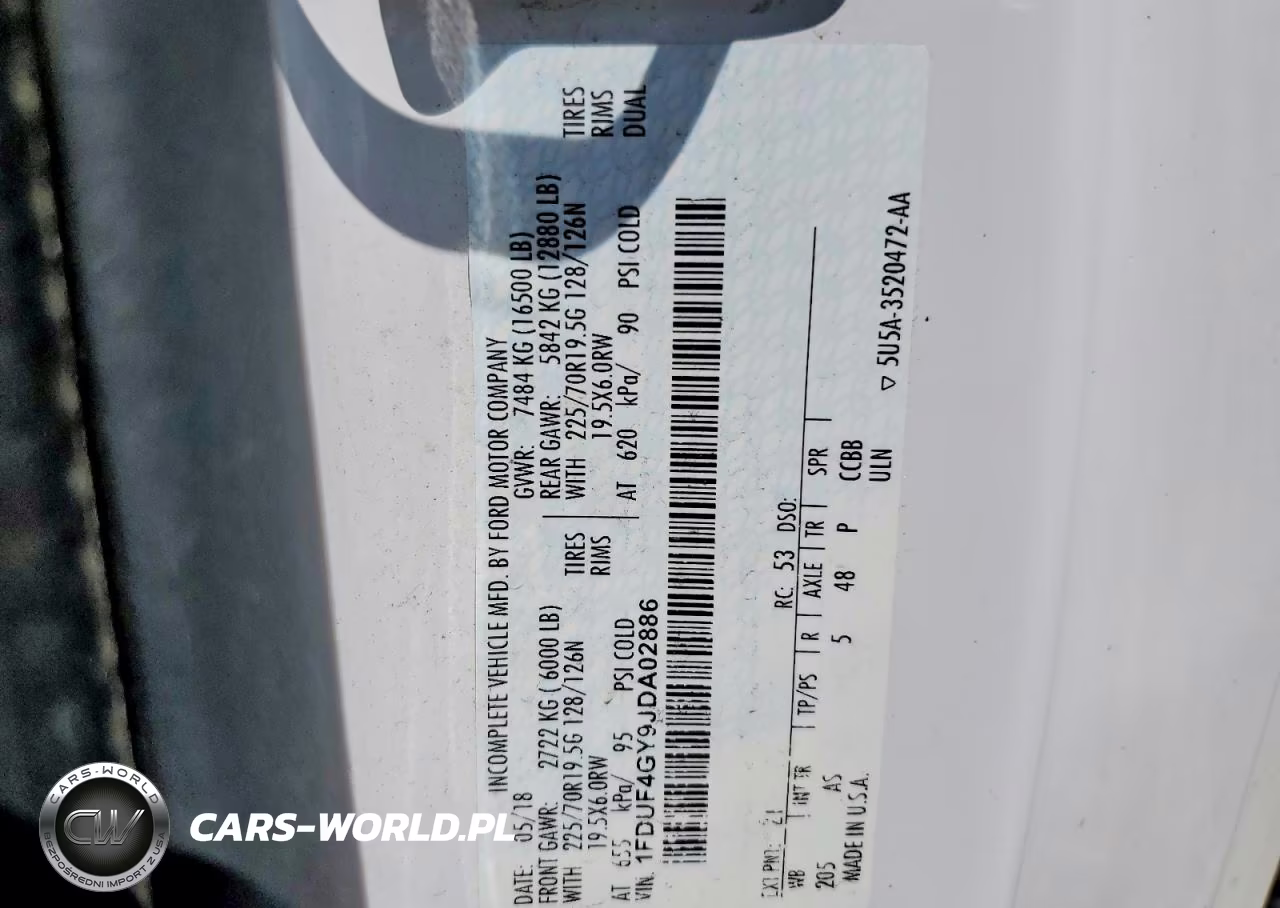 2018 Ford F450 Super Duty Box Truck VIN:1FDUF4GY9JDA02886 - 12