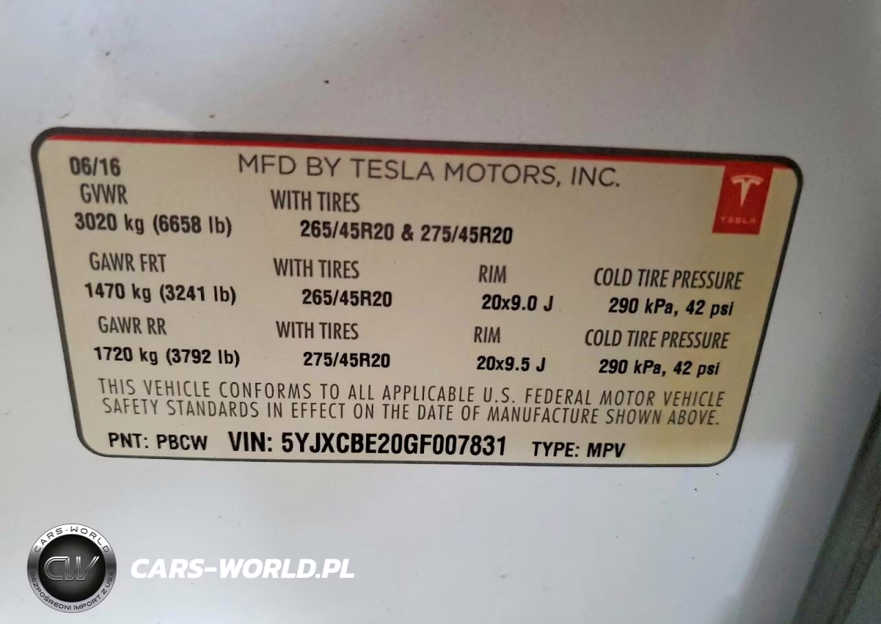 2016 Tesla Model X VIN:5YJXCBE20GF007831 - 12
