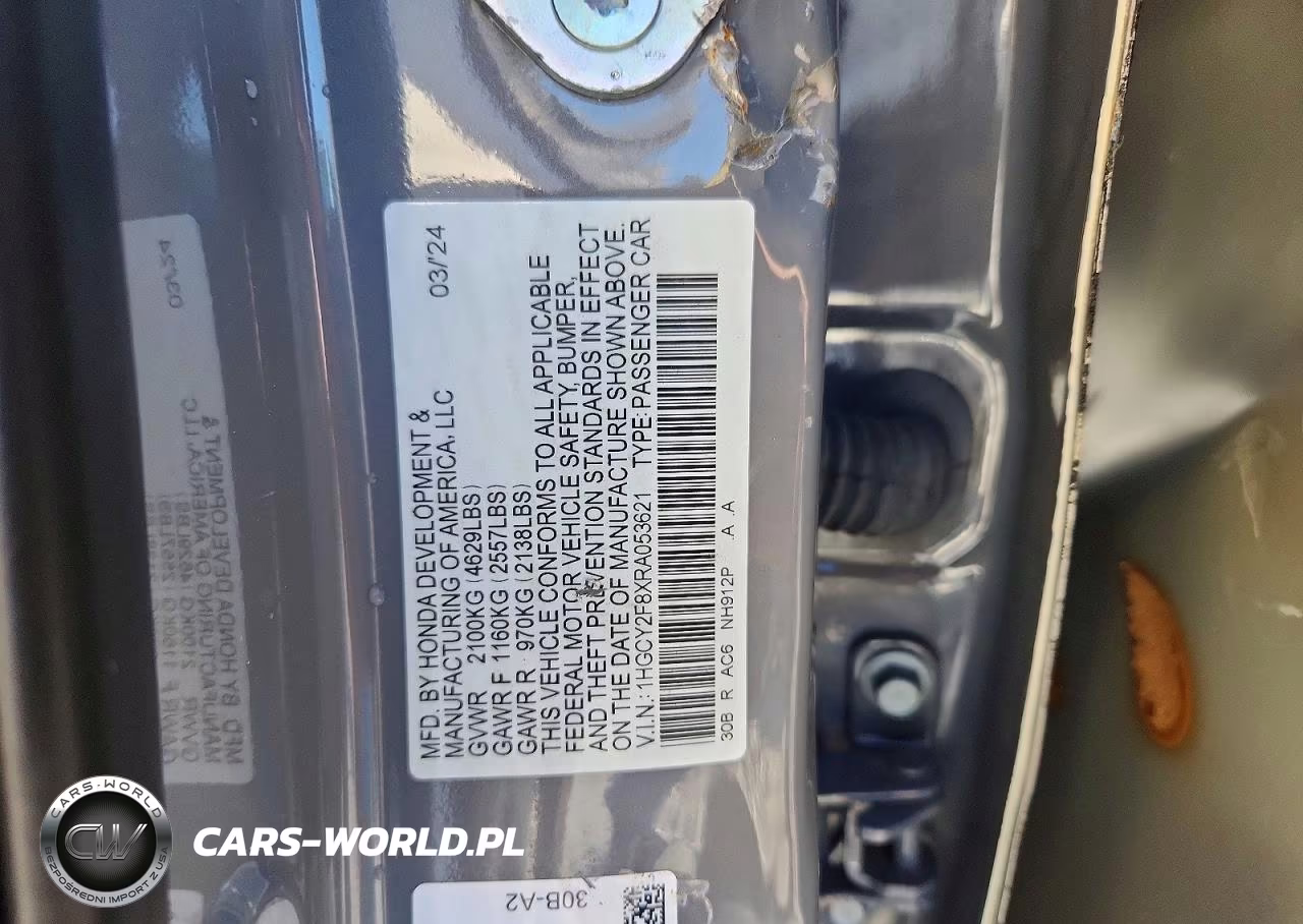 2024 Honda Accord Touring Hybrid VIN:1HGCY2F8XRA053621 - 12