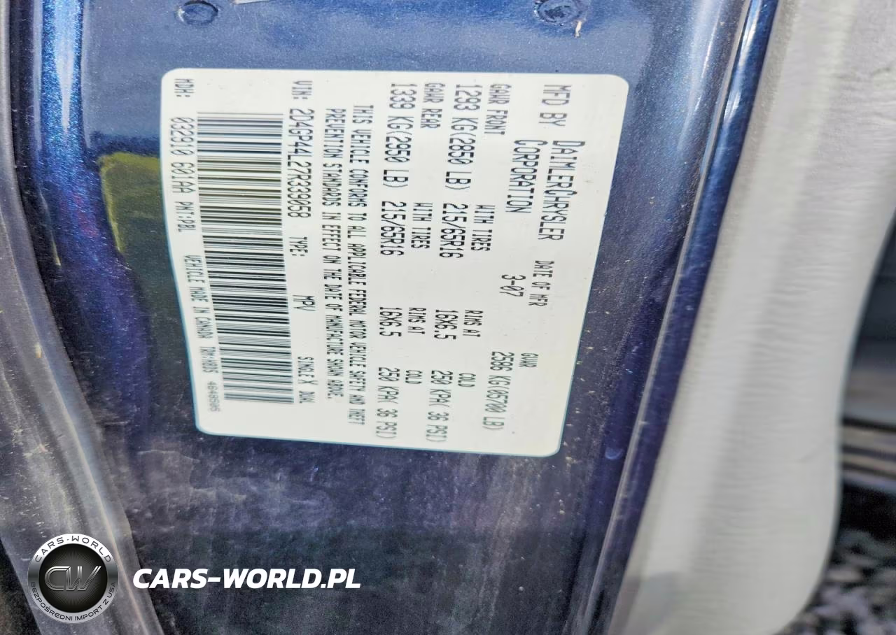 2007 Dodge Grand Caravan Sxt VIN:2D4GP44L27R339058 - 13