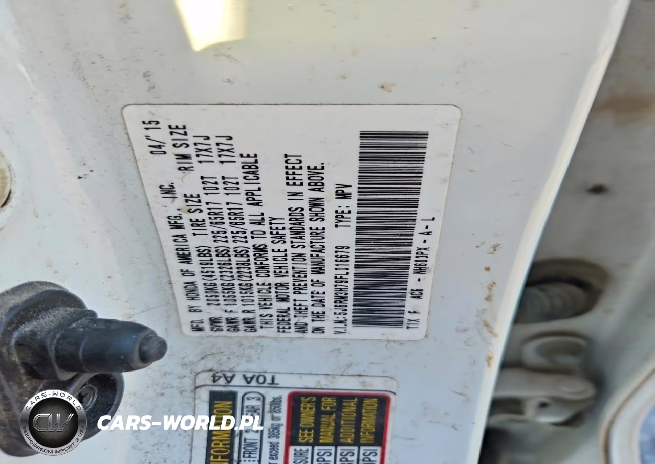 2015 Honda Cr-V Exl VIN:5J6RM3H79FL016679 - 13