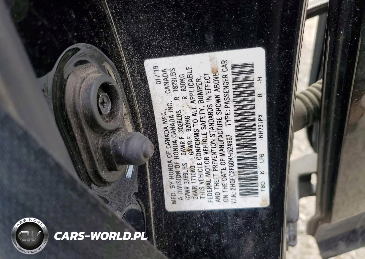 2019 Honda Civic Lx VIN:2HGFC2F60KH524967 - 12