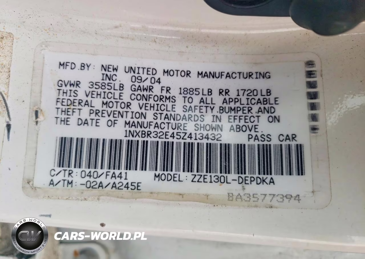 2005 Toyota Corolla Ce VIN:1NXBR32E45Z413432 - 12