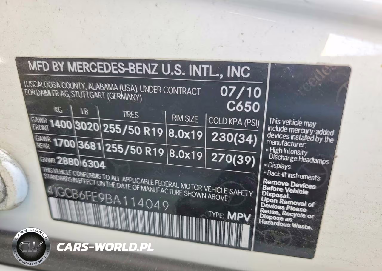 2011 Mercedes-Benz R 350 4Matic VIN:4JGCB6FE9BA114049 - 14