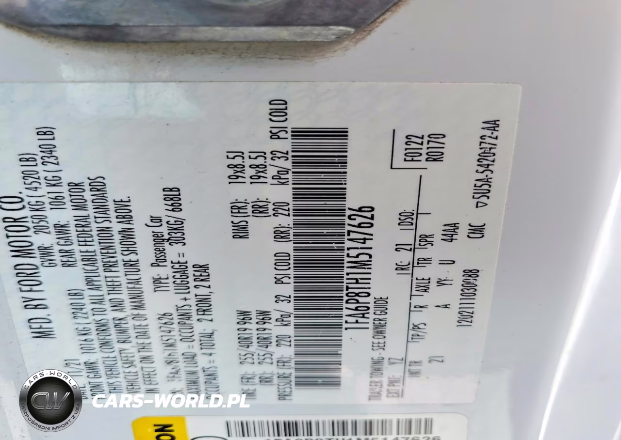 2021 Ford Mustang VIN:1FA6P8TH1M5147626 - 13