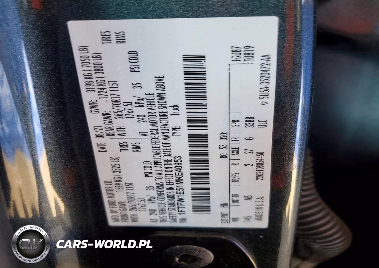 2021 Ford F150 Supercrew VIN:1FTFW1E51MKE40953 - 12