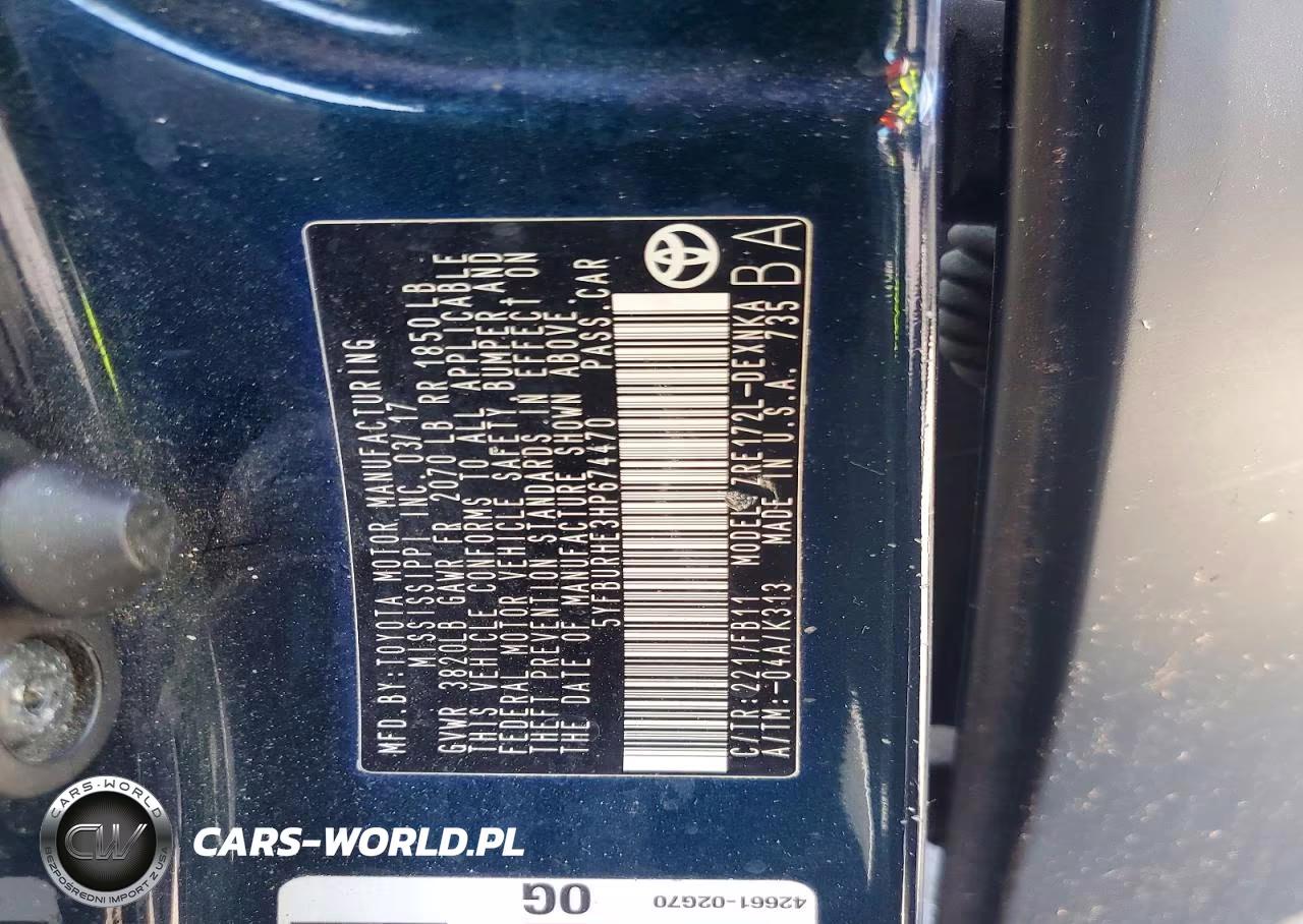 2017 Toyota Corolla Le VIN:5YFBURHE3HP674470 - 12