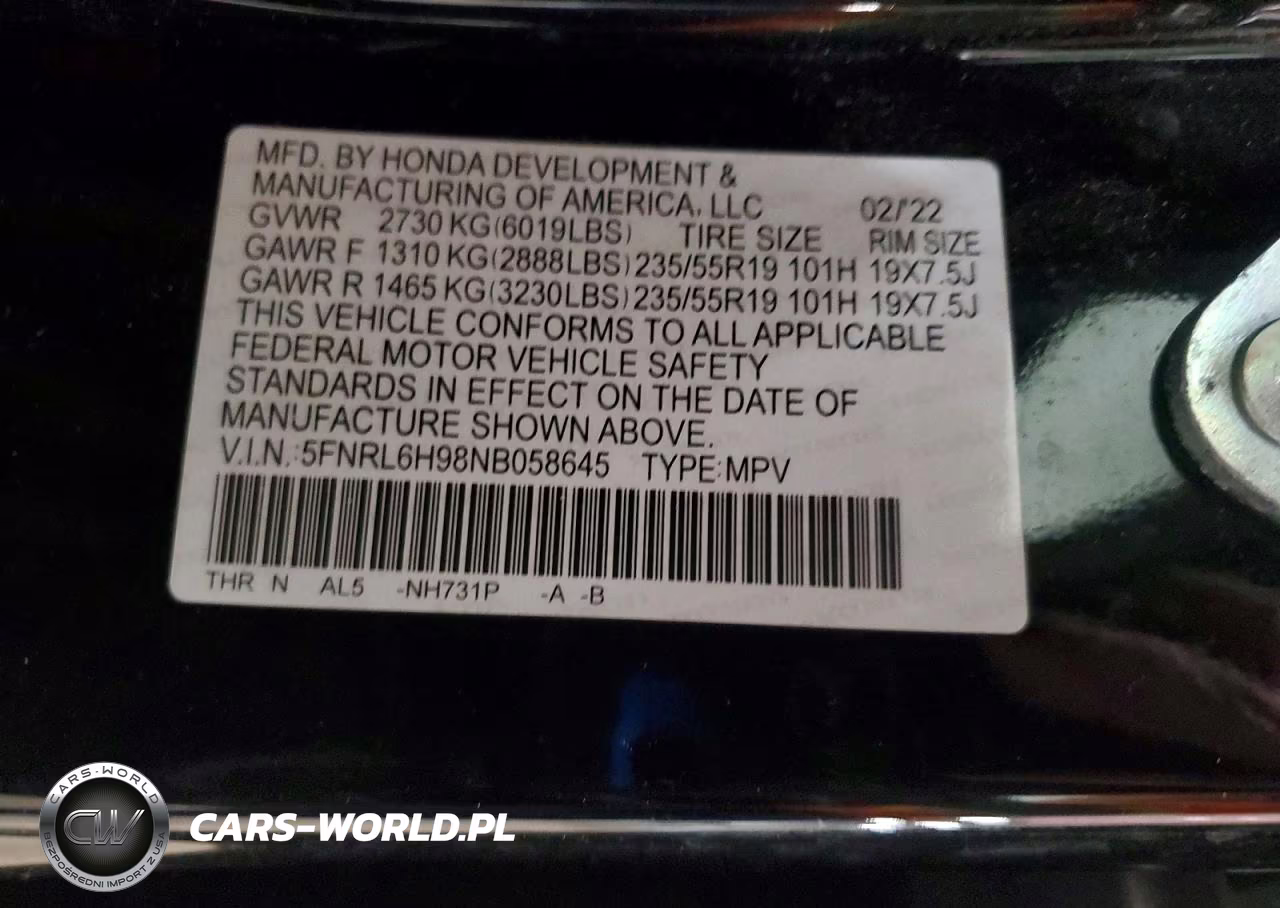 2022 Honda Odyssey Elite VIN:5FNRL6H98NB058645 - 13
