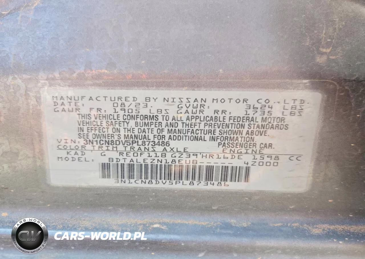 2023 Nissan Versa S VIN:3N1CN8DV5PL873486 - 12
