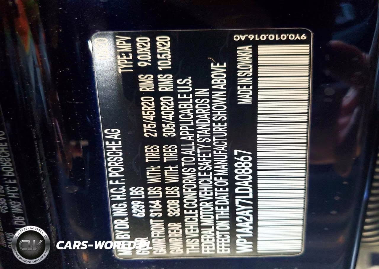 2020 Porsche Cayenne VIN:WP1AA2AY7LDA08867 - 13