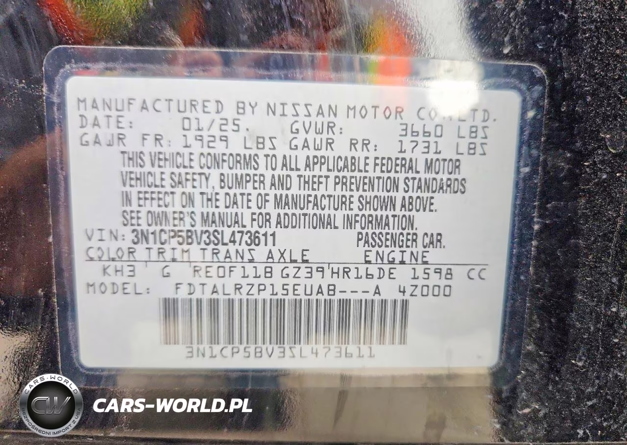 2025 Nissan Kicks Play S VIN:3N1CP5BV3SL473611 - 12