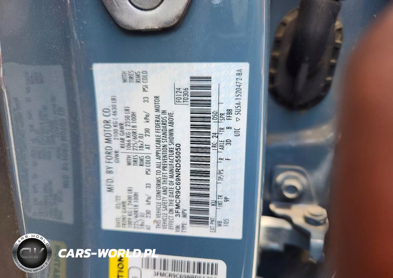 2022 Ford Bronco Sport Outer Banks VIN:3FMCR9C69NRD55050 - 13