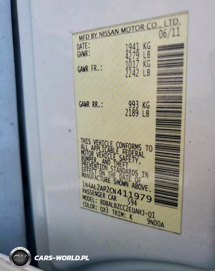 2012 Nissan Altima VIN:1N4AL2AP2CN411979 - 12