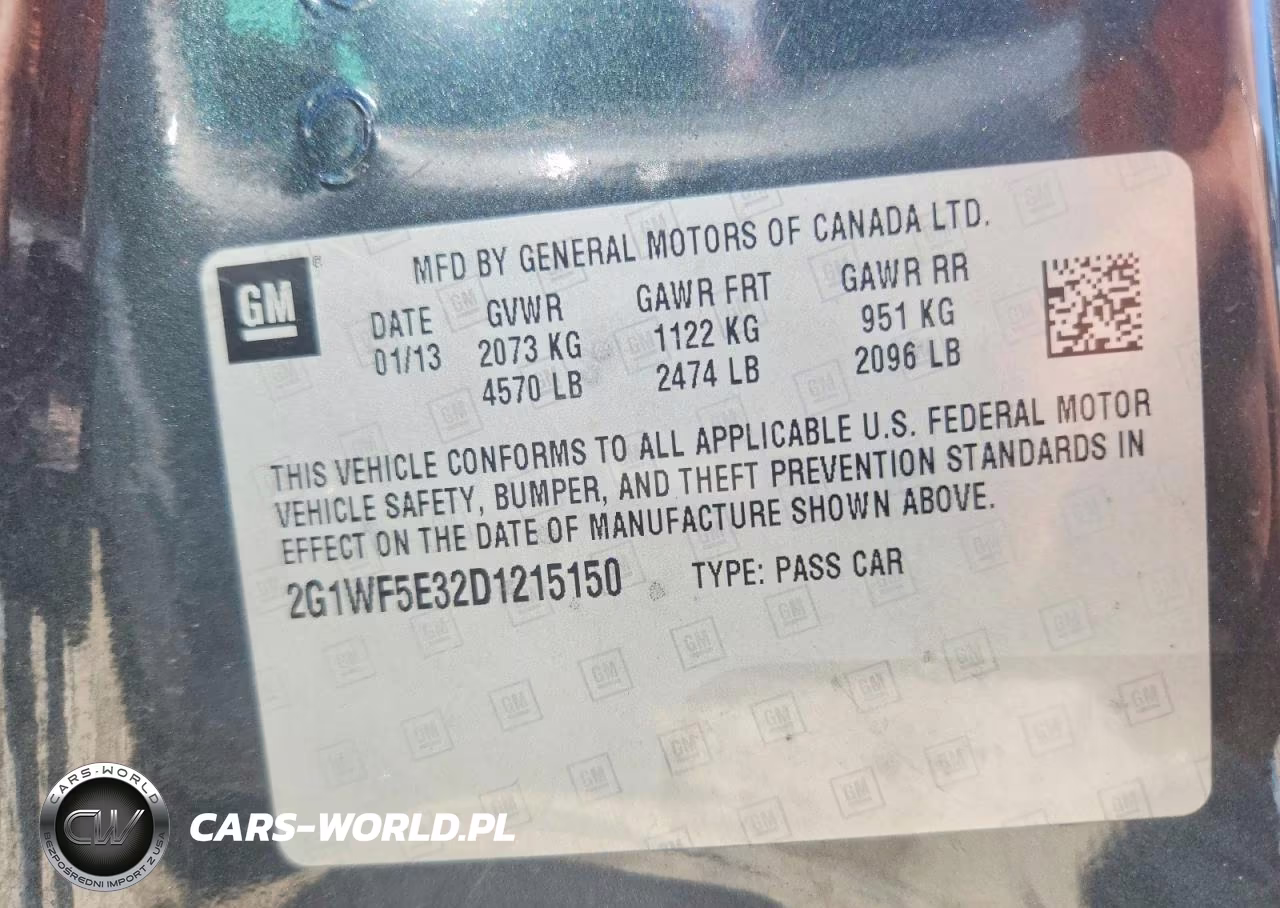 2013 Chevrolet Impala Ls VIN:2G1WF5E32D1215150 - 12