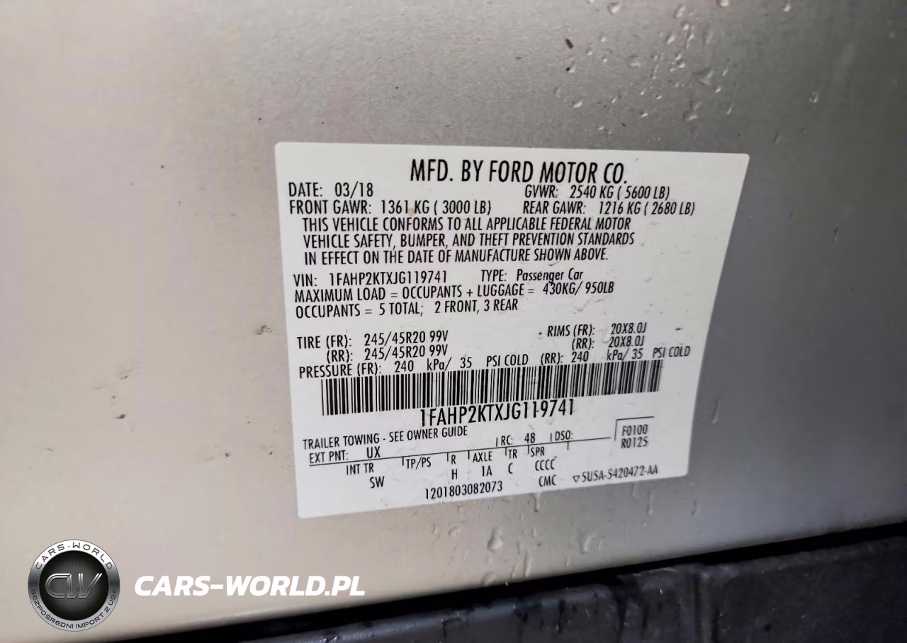2018 Ford Taurus Sho VIN:1FAHP2KTXJG119741 - 12