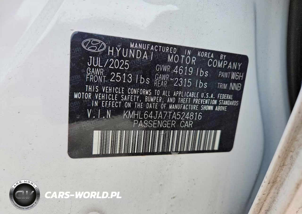 2026 Hyundai Sonata Sel Sport VIN:KMHL64JA7TA524816 - 13
