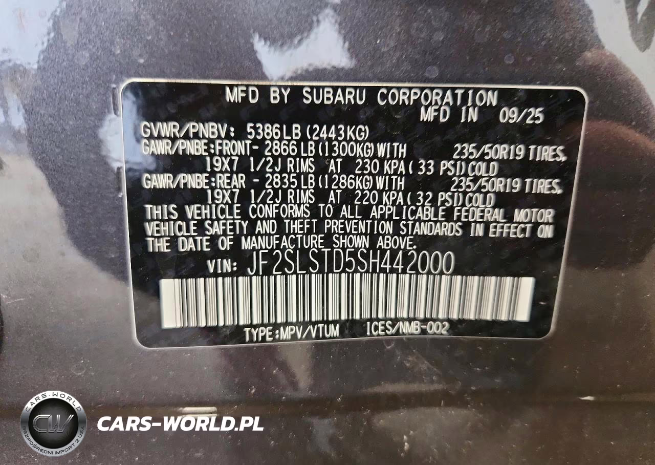 2025 Subaru Forester Touring VIN:JF2SLSTD5SH442000 - 14